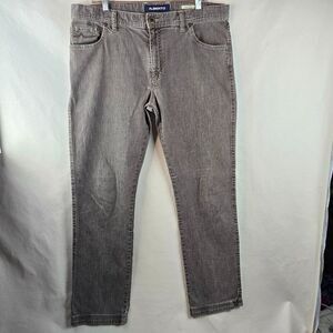 Alberto Pants Mens 38x34 Gray Light Denim Modern Fit Stretch Casual Hemmed 31"